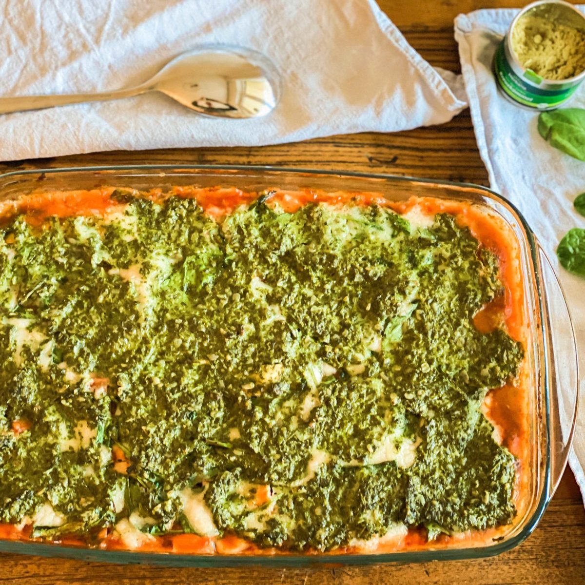 Linsen-Spinat-Lasagne (vegan)
